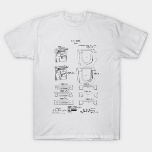 Lock Vintage Retro Patent Hand Drawing Funny Novelty Gift T-Shirt